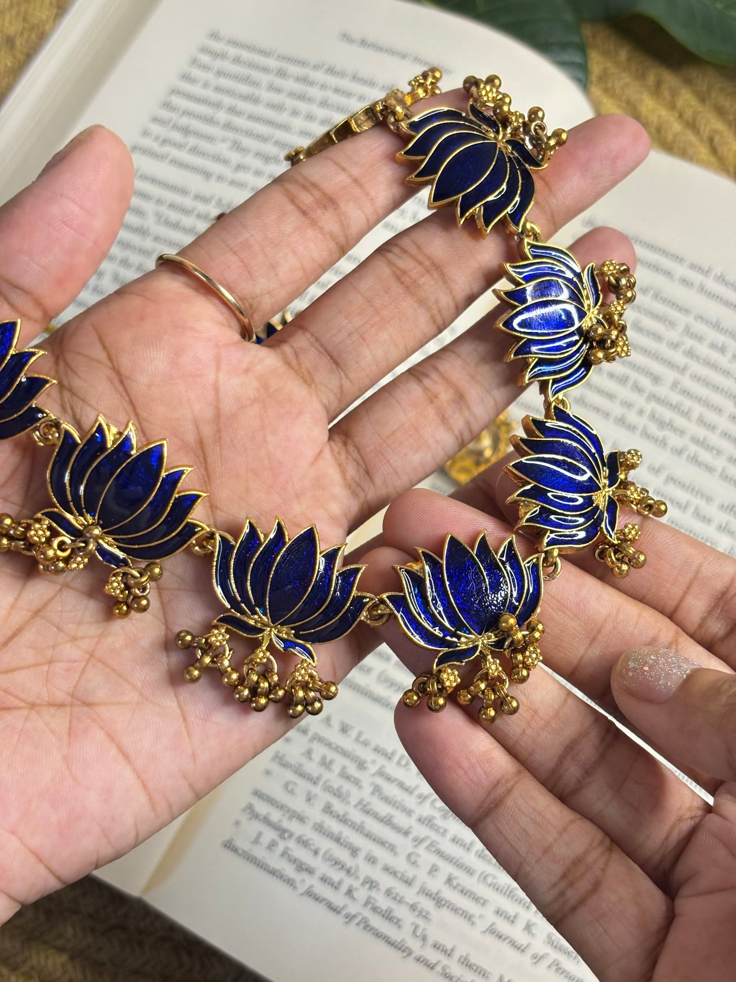 Trending  Lotus  Necklace and Earing Set