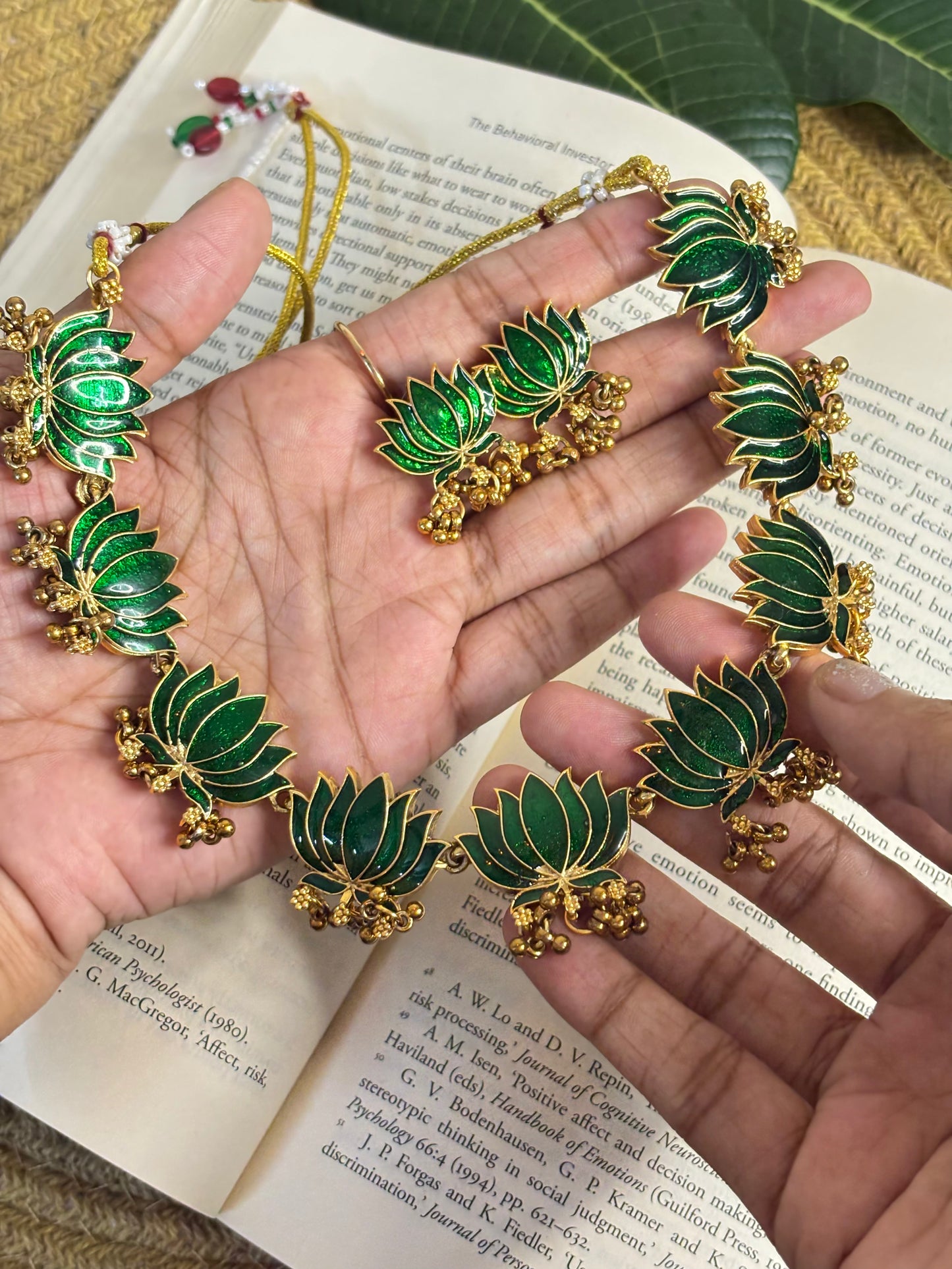 Trending  Lotus  Necklace and Earing Set