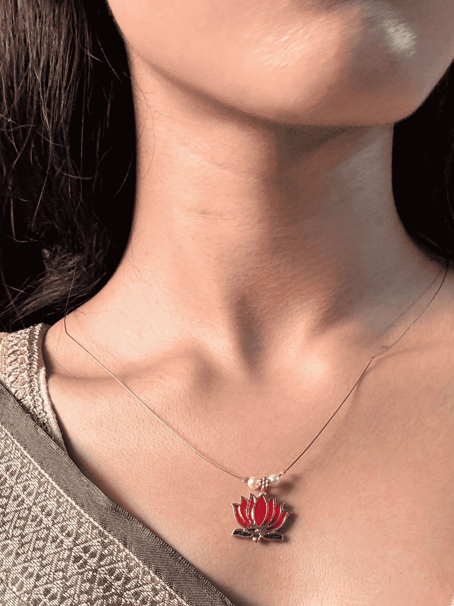 Viral Lotus Necklace with earing set