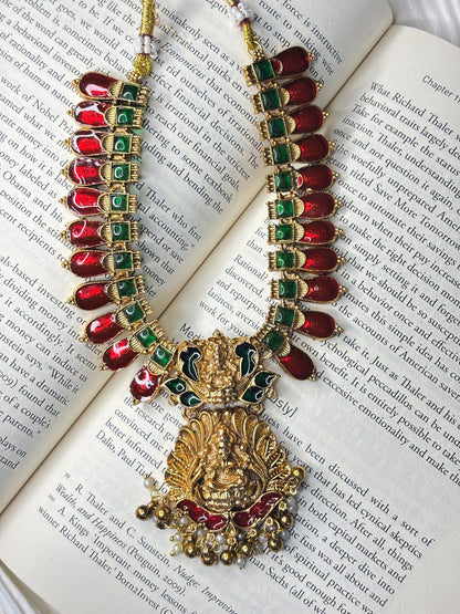 Laxmi Palakka Design Antique Necklace Set with Earing