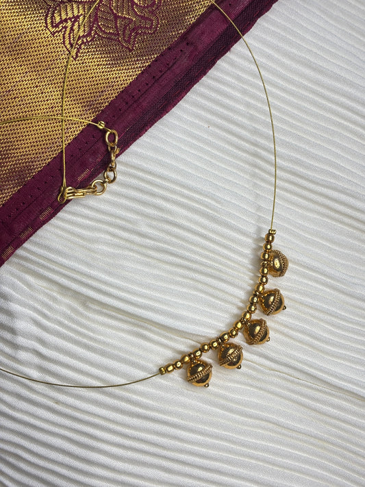 Golden Ghungroo Charm Invisible Necklace