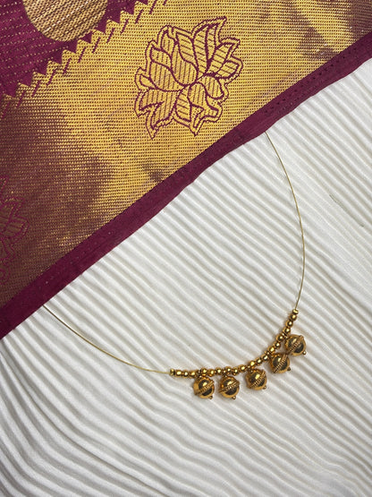 Golden Ghungroo Charm Invisible Necklace