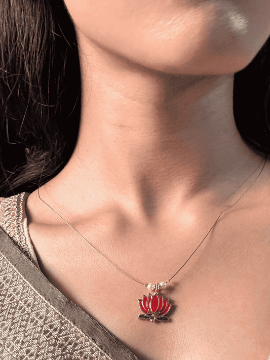 Viral Lotus Necklace with earing set